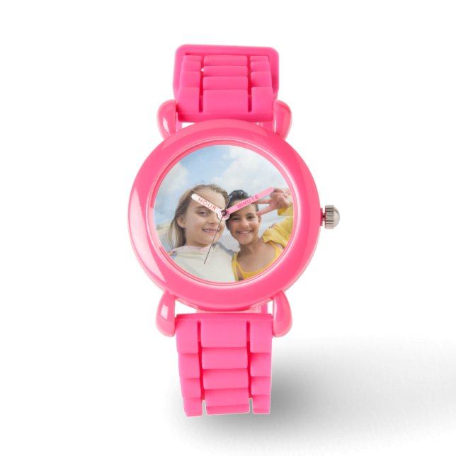 Reloj De Pulsera Purpurina rosado personalizado Watch: foto de Pers (Anverso)