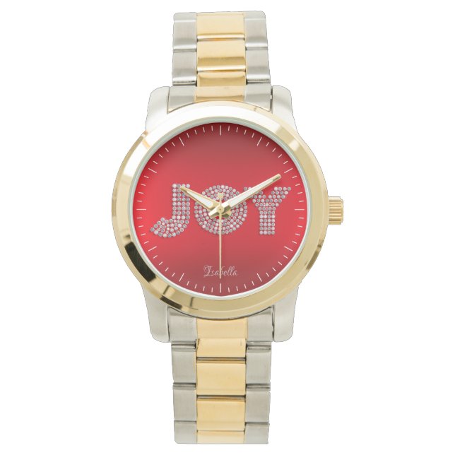 Reloj De Pulsera Purpurina Sparkle Diamond Navidades JOY Nombre per (Anverso)
