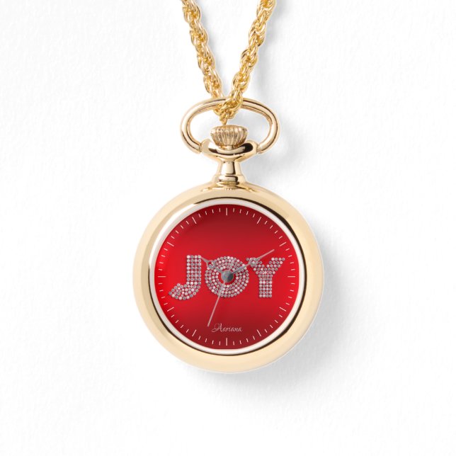 Reloj De Pulsera Purpurina Sparkle Diamond Navidades JOY Nombre per (Anverso)