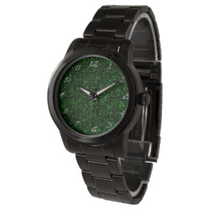 Reloj De Pulsera Purpurina verde esmeralda oscuro