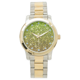 Reloj De Pulsera Purpurinas de oro verde brillante