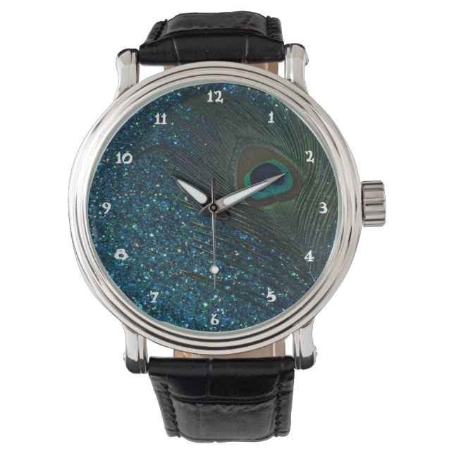 Reloj De Pulsera Purpurinoso Aqua Peacock (Anverso)