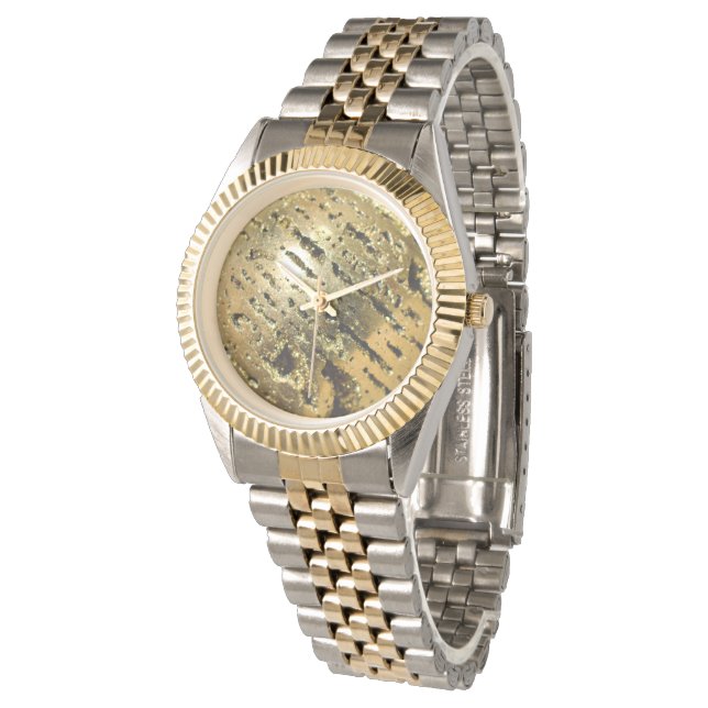 Reloj De Pulsera Pyrite Geode Crystal - GOLD, (Angular)
