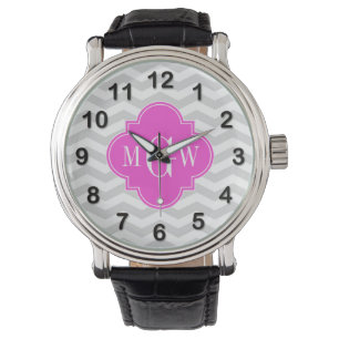 Reloj De Pulsera Quatrefolios De Color Gris Lt Quevron De Color Pin