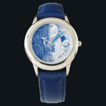 Reloj De Pulsera Que el sol brille en Blue Watch<br><div class="desc">Este reloj caprichoso muestra a una joven chica abriendo su puerta al sol. Se puede personalizar con una línea de texto. Un gran regalo para cualquier chica.</div>