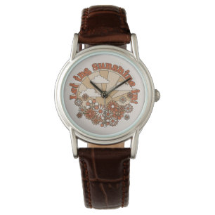 Reloj De Pulsera Que el sol brille en las flores hippie de Groovy D