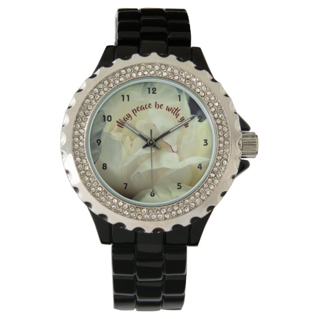 Reloj De Pulsera Que la paz sea contigo, Peony Inspirador (Anverso)