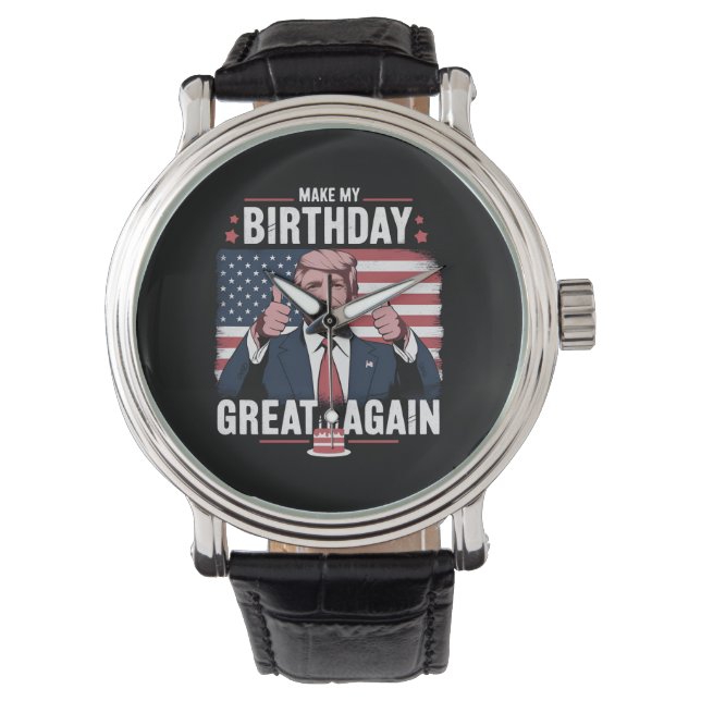 Reloj De Pulsera Que mi cumpleaños sea genial otra vez, Trump diver (Anverso)
