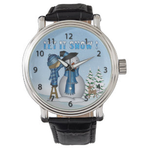 Reloj De Pulsera Que Nieve y Snowman Watch