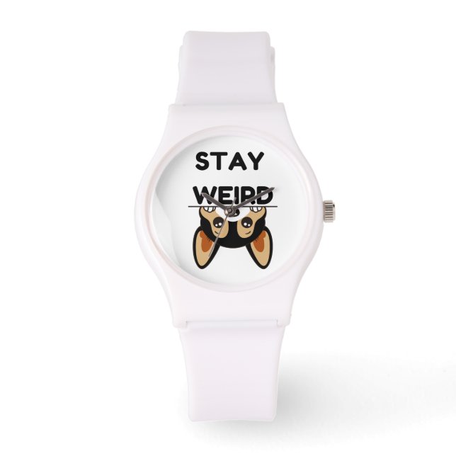 Reloj De Pulsera Quédate extraño divertido perro terrier de Boston  (Anverso)