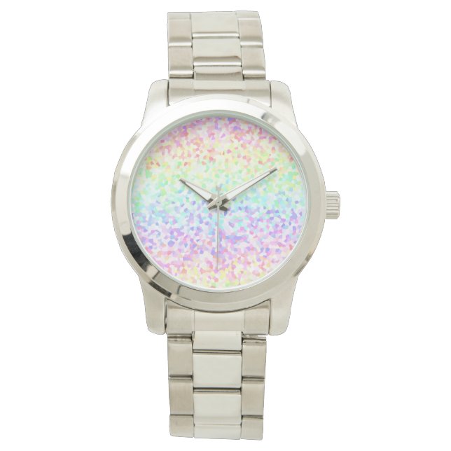 Reloj De Pulsera Quirky colorido Groovy arcoiris Sprinkle Mosaic (Anverso)