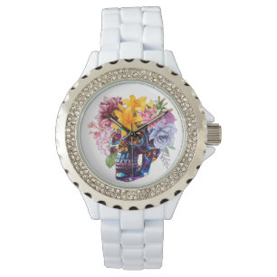 RELOJ DE PULSERA RADIACIÓN FLORAL SKULL