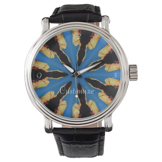Reloj De Pulsera Radiando azul sobre Thunder_Cove negro (Anverso)