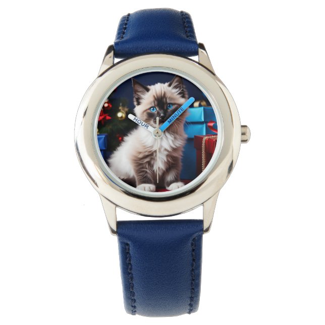 Reloj De Pulsera Ragdoll Kitten Christmas Present (Anverso)
