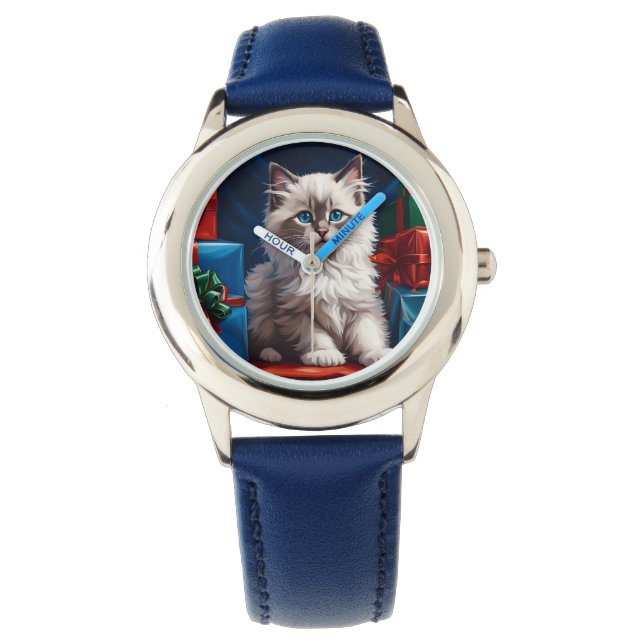 Reloj De Pulsera Ragdoll Kitten Christmas Present (Anverso)