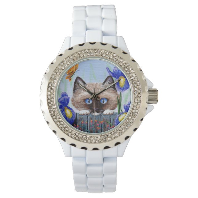 Reloj De Pulsera Ragdoll Siamese: gato birmano irlanizado sobre cre (Anverso)