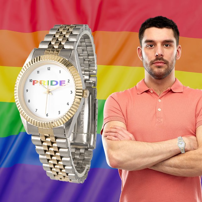 Reloj De Pulsera Rainbow Colored Pride Word (Rainbow Colored Pride Word Watch)