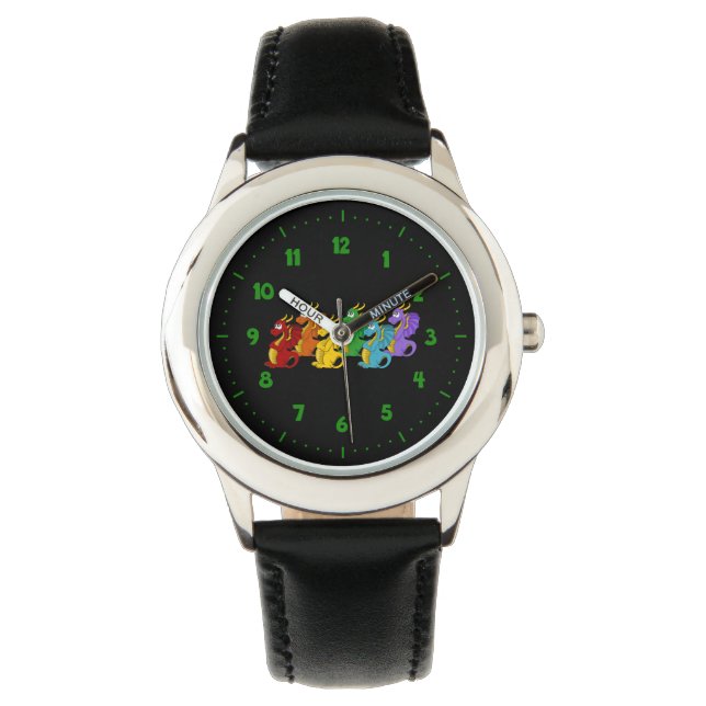 Reloj De Pulsera Rainbow colorful dragons cartoon  (Anverso)