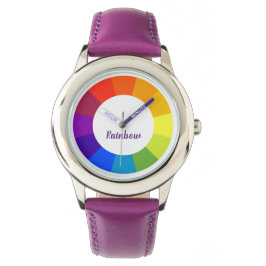 Reloj De Pulsera Rainbow Custom Name Purple Watch
