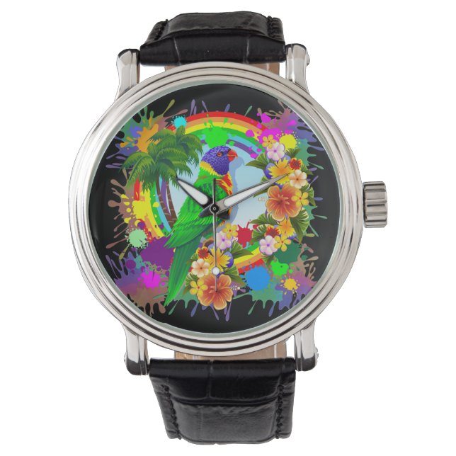 Reloj De Pulsera Rainbow Lorikeet Parrot Watts (Anverso)