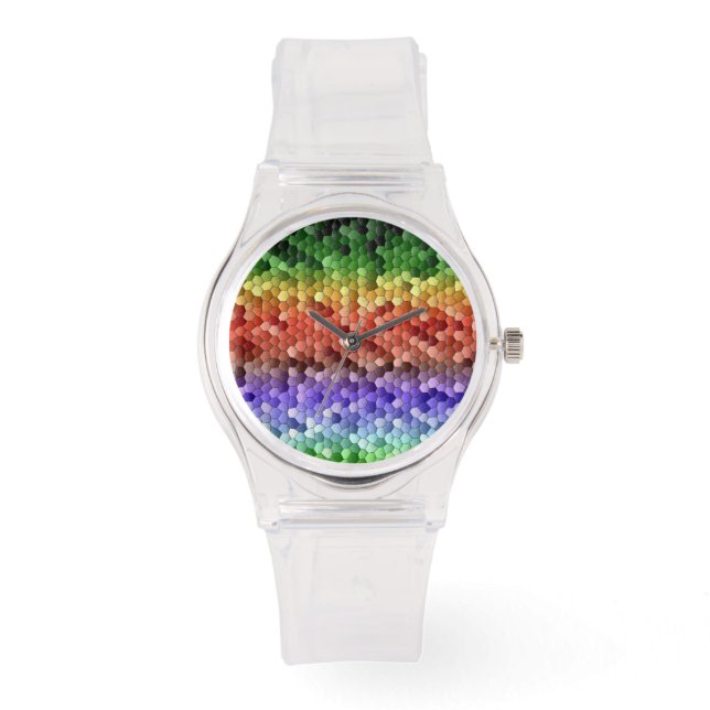 Reloj De Pulsera Rainbow Mosaic Pattern (Anverso)