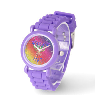 Reloj De Pulsera Rainbow Phoenix Rising LBGTQ+ con sus iniciales