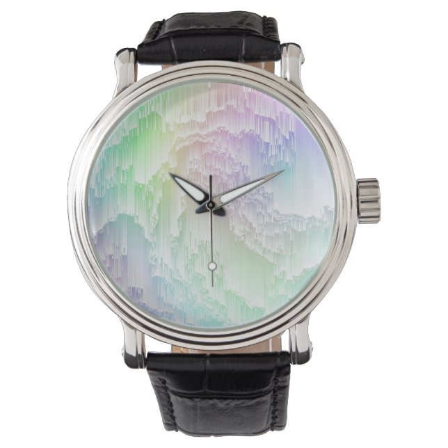 Reloj De Pulsera Rainbow Rain Glitch (Anverso)