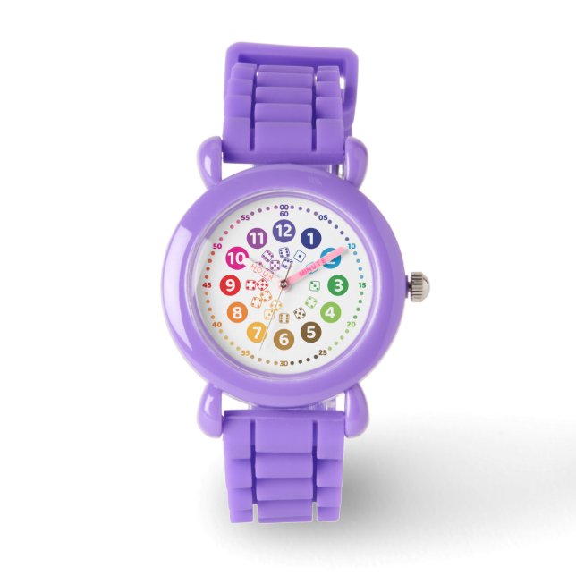 Reloj De Pulsera rainbowatch Lernuhr Schulkinder mit Würfel-Design (Anverso)