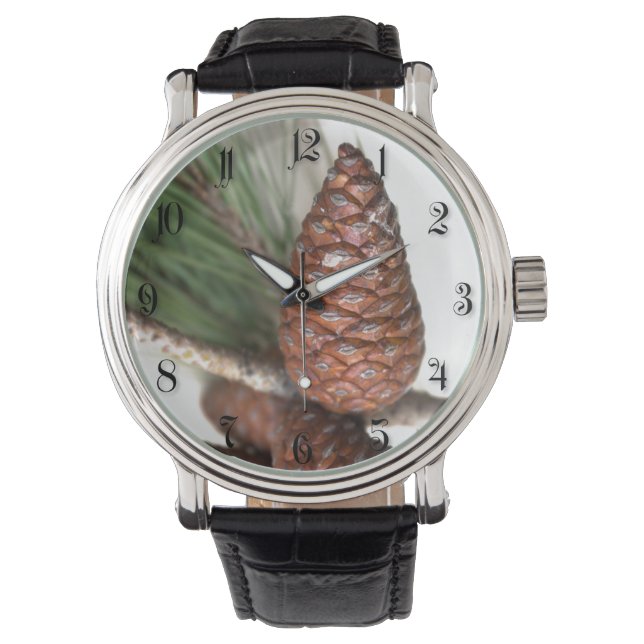 Reloj De Pulsera Rama de pino con pineconas (Anverso)