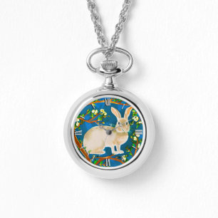Reloj De Pulsera Ramas de conejo y flores silvestres