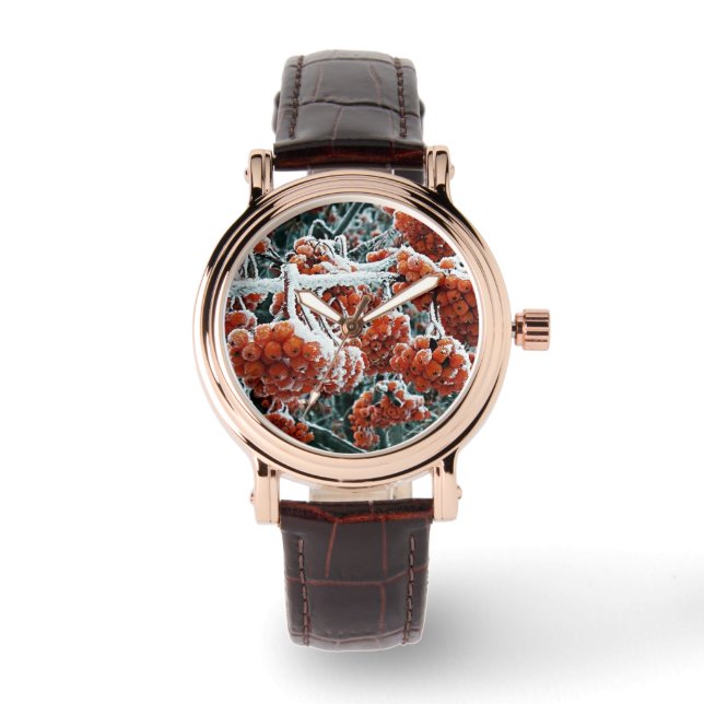 Reloj De Pulsera Ramas de invierno rowan (Anverso)