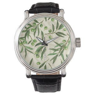 Reloj De Pulsera Ramas de oliva acuarela