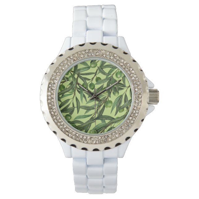 Reloj De Pulsera Ramas de oliva en verde oliva (Anverso)