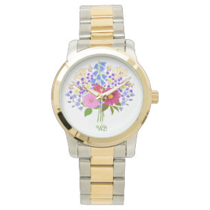 Reloj De Pulsera Ramo de flores de dos tonos de gran tamaño