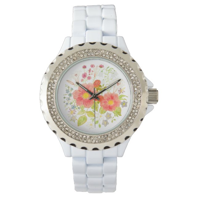 Reloj De Pulsera Ramo de flores Rosa e-Watch (Anverso)
