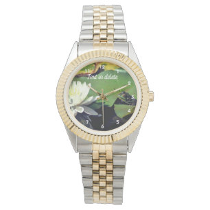 Reloj De Pulsera Rana Admirando a Lily Water Personalizada