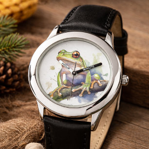 Reloj De Pulsera Rana Arbórea Acuarela Adorable
