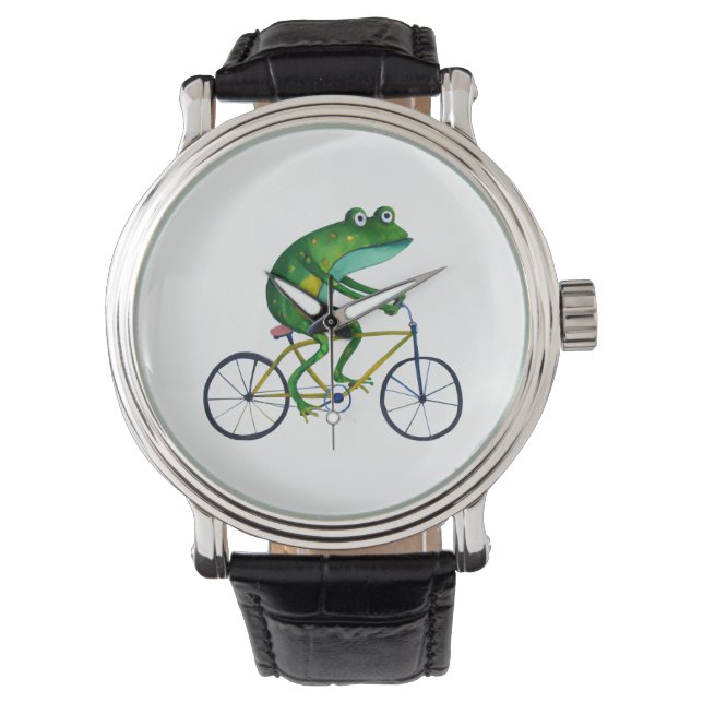 Reloj De Pulsera Rana En Bicicleta (Anverso)