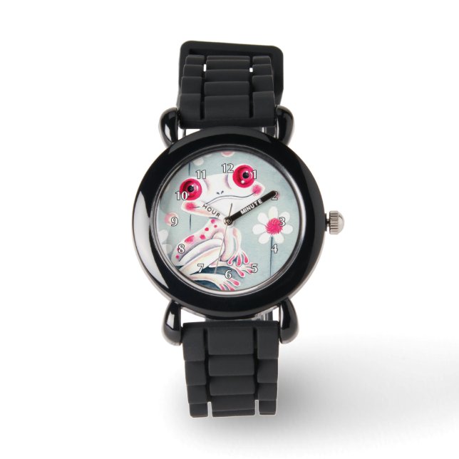 Reloj De Pulsera Rana Girly Pink Cute (Anverso)