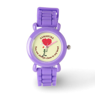 Reloj De Pulsera Rana linda romántica y corazón rojo personalizad