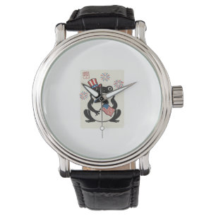 Reloj De Pulsera Rana Patriótica Grabado Vintage Arte Vectorial_1