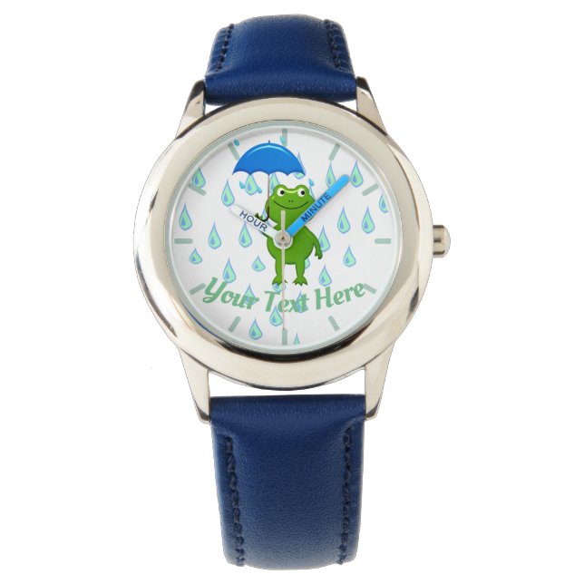 Reloj De Pulsera Rana y lluvia kawaii (Anverso)
