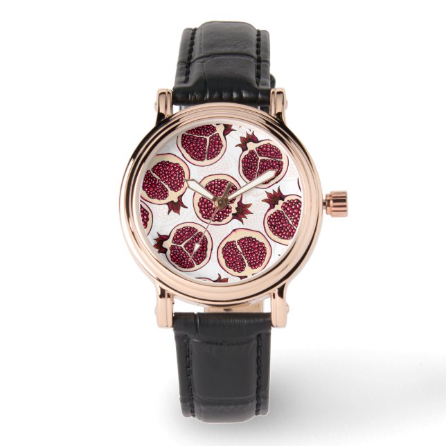 Reloj De Pulsera Rasgos granados en blanco (Anverso)