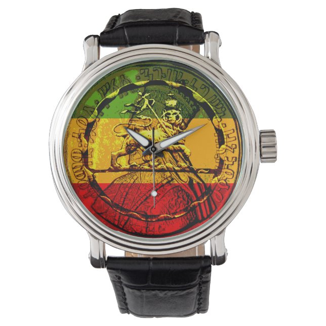 Reloj De Pulsera Rasta León de Judah Watch Diseños muy diversos (Anverso)