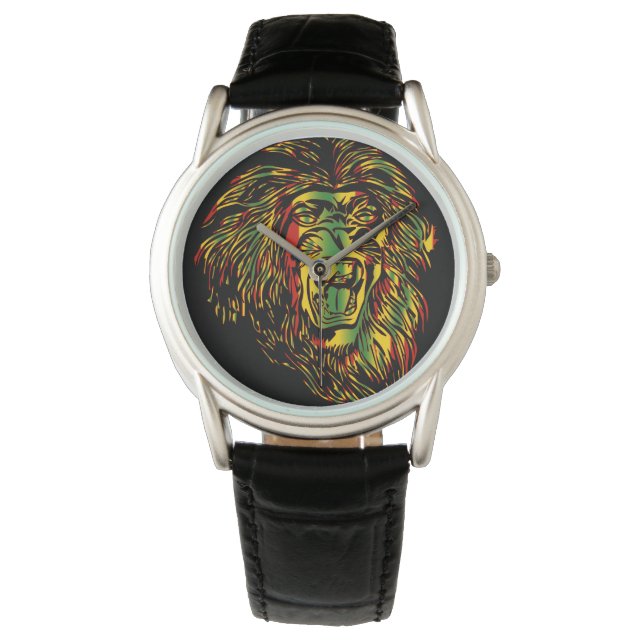 Reloj De Pulsera Rasta Lion de Judah Watch (Anverso)