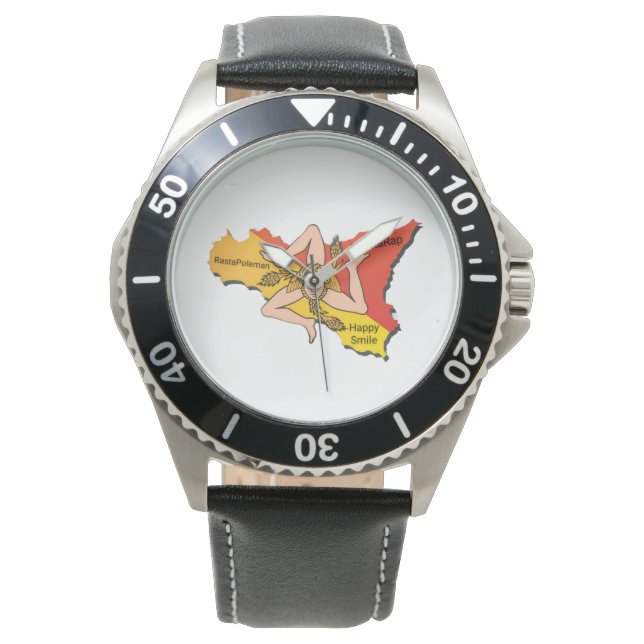 Reloj De Pulsera Rasta posteador tiempo de sonrisa feliz (Anverso)