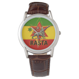 Reloj De Pulsera Rasta Watch León de Judah Oro Rojo Diseño Verde