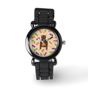 Reloj De Pulsera Rata de Halloween y calabaza