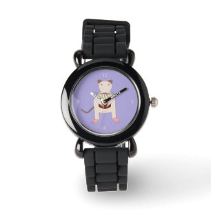 Reloj De Pulsera Rata siamesa con pastel de cumpleaños