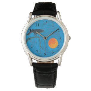 Reloj De Pulsera Raven y Luna llena